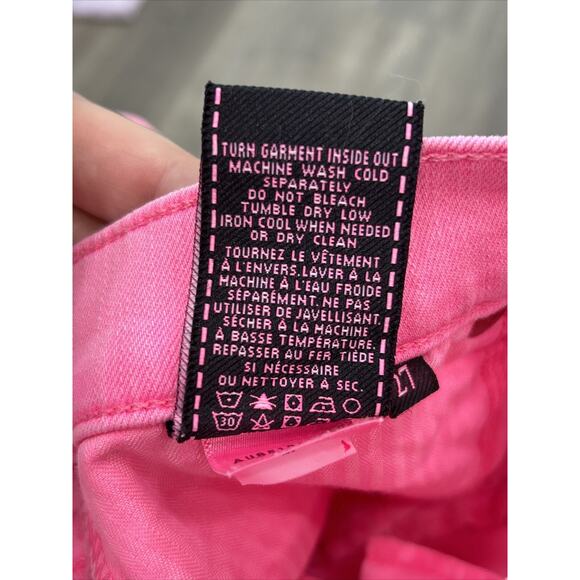 7 For All Mankind Womens 27 Pink High Waist Slim Kick Jeans Barbiecore NWT - Picture 6 of 10